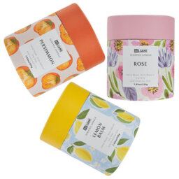 Beliani Set Of 3 Scented Candles Colorful Barrel Soy Wax Oriental Notes Herb Notes Floral Notes - thumbnail 4