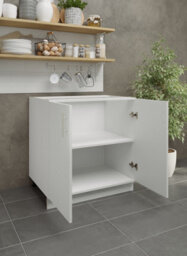 Jd Greta Adjustable Legs Kitchen Base Unit 800mm Storage Cabinet With Door Shelf 80Cm - White Matt With Worktop - thumbnail 3