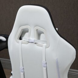 Vinsetto Racing Style Gaming Chair With Reclining Function, White And Black - thumbnail 8