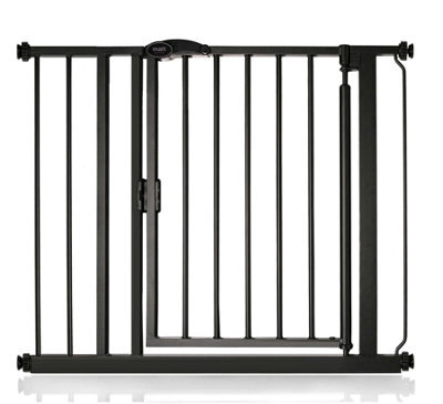 Safetots Pressure Fit Self Closing Stair Gate, 89.4Cm - 96.4Cm, Matt Black, Auto Closing Baby Gate, Safety Barrier - image 1