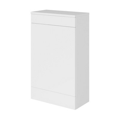 GoodHome Imandra Gloss White Modern Freestanding Toilet Cabinet (H)840mm X (W)500mm - image 1