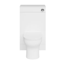 GoodHome Imandra Gloss White Modern Freestanding Toilet Cabinet (H)840mm X (W)500mm - thumbnail 4