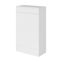 GoodHome Imandra Gloss White Modern Freestanding Toilet Cabinet (H)840mm X (W)500mm - thumbnail 1