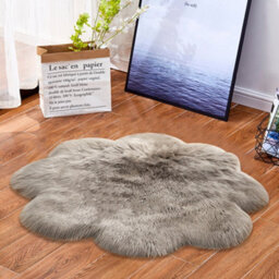 Living And Home Grey Flower Shaped Soft Rugs Rooms Indoor Floor Decor 90Cm - thumbnail 3