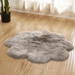 Living And Home Grey Flower Shaped Soft Rugs Rooms Indoor Floor Decor 90Cm - thumbnail 2