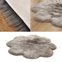 Living And Home Grey Flower Shaped Soft Rugs Rooms Indoor Floor Decor 90Cm - thumbnail 5