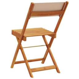 Berkfield Folding Garden Chairs 8 Pcs Taupe Fabric And Solid Wood - thumbnail 6