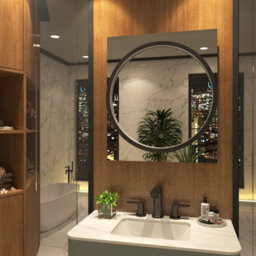Royal Bathrooms Monaco 600 X 700mm Led Illuminated Black Frame Bathroom Mirror - Touch Sensor - thumbnail 2