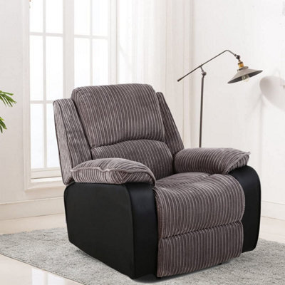 SquareBoxx Esher Jumbo Cord Fabric Recliner Armchair - Grey - image 1