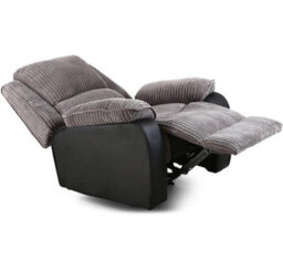SquareBoxx Esher Jumbo Cord Fabric Recliner Armchair - Grey - thumbnail 4