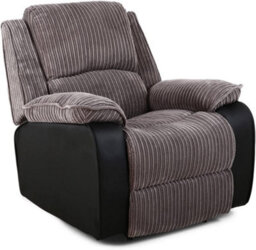SquareBoxx Esher Jumbo Cord Fabric Recliner Armchair - Grey - thumbnail 2