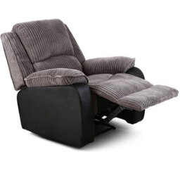 SquareBoxx Esher Jumbo Cord Fabric Recliner Armchair - Grey - thumbnail 3