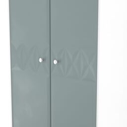 San Jose Ready Assembled Contemporary Matt Duck Egg Blue & White Tall Double Wardrobe (H)1960mm (W)740mm (D)520mm - thumbnail 5