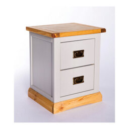 Cabinet Bits Bomporto 2 Drawer Bedside Table Brass Drop Handle - thumbnail 3