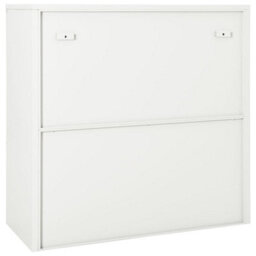 Vidaxl Sliding Door Cabinet White 90X40X90 Cm Steel - thumbnail 4