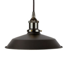Matt Black Small Trinity Metal Painted Dome Pendant Light With Black Nickel Lamp Holder And Black Round Cable - Se Home - thumbnail 1