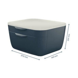 Leitz Cosy Velvet Grey Plastic Home Office Desk Storage Organiser Pen Book Cable Stationery Tidy Small Large Two Drawer Cabinet - thumbnail 7