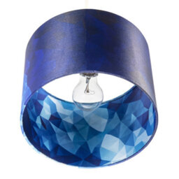 Happy Homewares Designer Geometric Satin Fabric Round Lamp Shade With Tones Of Blue - thumbnail 5