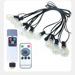 Amorly 47Ft Led Outdoor String Lights With Remote Control, 25 Hanging Bulbs, Waterproof Decorative Patio Lights For Balcony, Bistro - thumbnail 2
