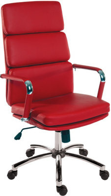 Teknik Deco Executive Chair Red With Stylish Chrome Base - image 1