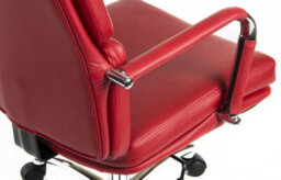 Teknik Deco Executive Chair Red With Stylish Chrome Base - thumbnail 3
