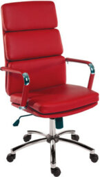 Teknik Deco Executive Chair Red With Stylish Chrome Base - thumbnail 1
