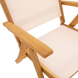 Folding Garden Chairs 4 Pcs Solid Wood Acacia And Textilene - Cushion Not Included - thumbnail 6