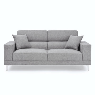 Mattress Guru Viva Sofa, Grey Fabric Settee, 2 Seater, Living Room Furniture Set, Rectangular, Metal Legs - image 1