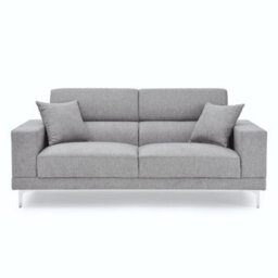 Mattress Guru Viva Sofa, Grey Fabric Settee, 2 Seater, Living Room Furniture Set, Rectangular, Metal Legs - thumbnail 1