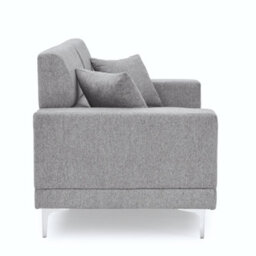 Mattress Guru Viva Sofa, Grey Fabric Settee, 2 Seater, Living Room Furniture Set, Rectangular, Metal Legs - thumbnail 2