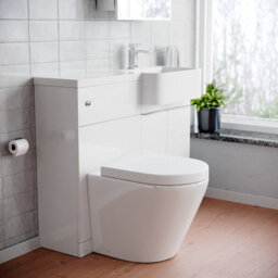 Nes Home 1000mm Right Hand Freestanding Cabinet White With Basin, Wc Unit & Toilet - thumbnail 3