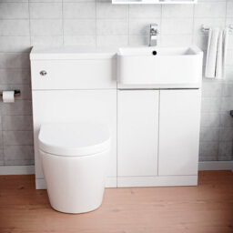 Nes Home 1000mm Right Hand Freestanding Cabinet White With Basin, Wc Unit & Toilet - thumbnail 2