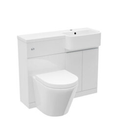 Nes Home 1000mm Right Hand Freestanding Cabinet White With Basin, Wc Unit & Toilet - thumbnail 6
