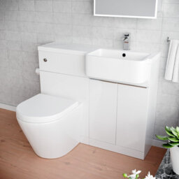 Nes Home 1000mm Right Hand Freestanding Cabinet White With Basin, Wc Unit & Toilet - thumbnail 5