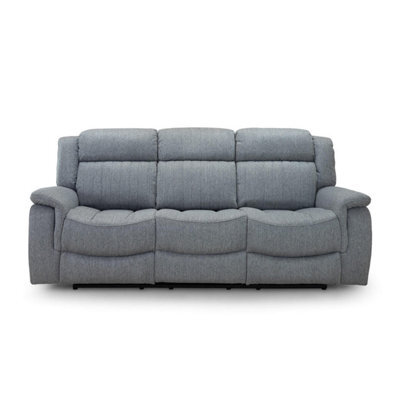 Furnishings For Less UK Linden Leather Aire Fabric Manual Reclining 3 Seater Sofa - image 1