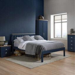 Birlea Highgate 2 Door Wardrobe Navy Blue & Oak - thumbnail 2