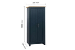 Birlea Highgate 2 Door Wardrobe Navy Blue & Oak - thumbnail 7