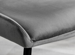 Furniturebox Set Of 2 Dining Chairs - Nora Premium Dining Chairs - Grey Velvet Black Leg Dining Chairs - Kitchen Dining Room Chairs - thumbnail 7