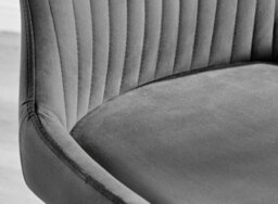 Furniturebox Set Of 2 Dining Chairs - Nora Premium Dining Chairs - Grey Velvet Black Leg Dining Chairs - Kitchen Dining Room Chairs - thumbnail 6