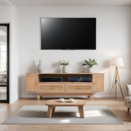 Berma Cane & Mango Wood 2 Drawers And 2 Door Tv Cabinet Upto 60 Inch - thumbnail 6