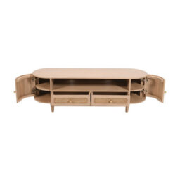 Berma Cane & Mango Wood 2 Drawers And 2 Door Tv Cabinet Upto 60 Inch - thumbnail 4