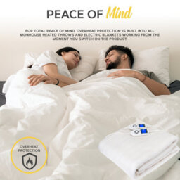 Monhouse Premium Fleece Electric Blanket - Heated Under Blanket, 9 Heat Settings, Fitted Heated Mattress Cover - Double 137X190Cm - thumbnail 5