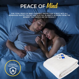 Monhouse Premium Fleece Electric Blanket - Heated Under Blanket, 9 Heat Settings, Fitted Heated Mattress Cover - Double 137X190Cm - thumbnail 6