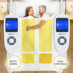 Monhouse Premium Fleece Electric Blanket - Heated Under Blanket, 9 Heat Settings, Fitted Heated Mattress Cover - Double 137X190Cm - thumbnail 2