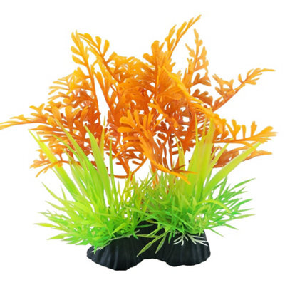 Swell Orange Fern & Green Grass Artificial Plant