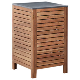 Wyld And Coco Outdoor Kitchen Cabinet Brown Acacia Wood With Steel Top And Single Door - 50 X 50 X 83 Cm - thumbnail 1