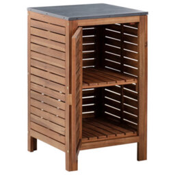 Wyld And Coco Outdoor Kitchen Cabinet Brown Acacia Wood With Steel Top And Single Door - 50 X 50 X 83 Cm - thumbnail 5