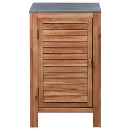 Wyld And Coco Outdoor Kitchen Cabinet Brown Acacia Wood With Steel Top And Single Door - 50 X 50 X 83 Cm - thumbnail 6