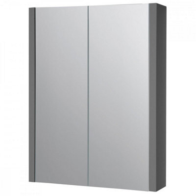 Clifton Mirror Bathroom Cabinet 500mm Wide - Storm Grey Gloss - (Urban) - image 1
