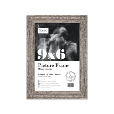9X6 Walnut Ornate Picture Frame (22.9 X 15.2Cm) Poster, Photo, Artwork, Gallery Wall Or Print - image 1
